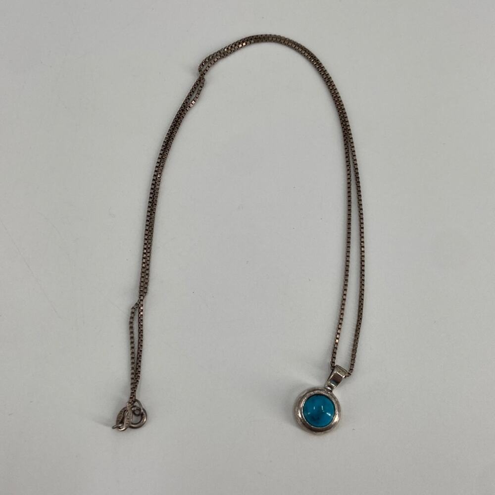 Sterling silver turquoise stone necklace